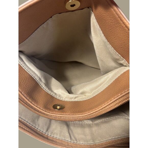 Rosetti Beige Tote With Brown Accents Multiple Compartments & Zipper Closure - Picture 5 of 13